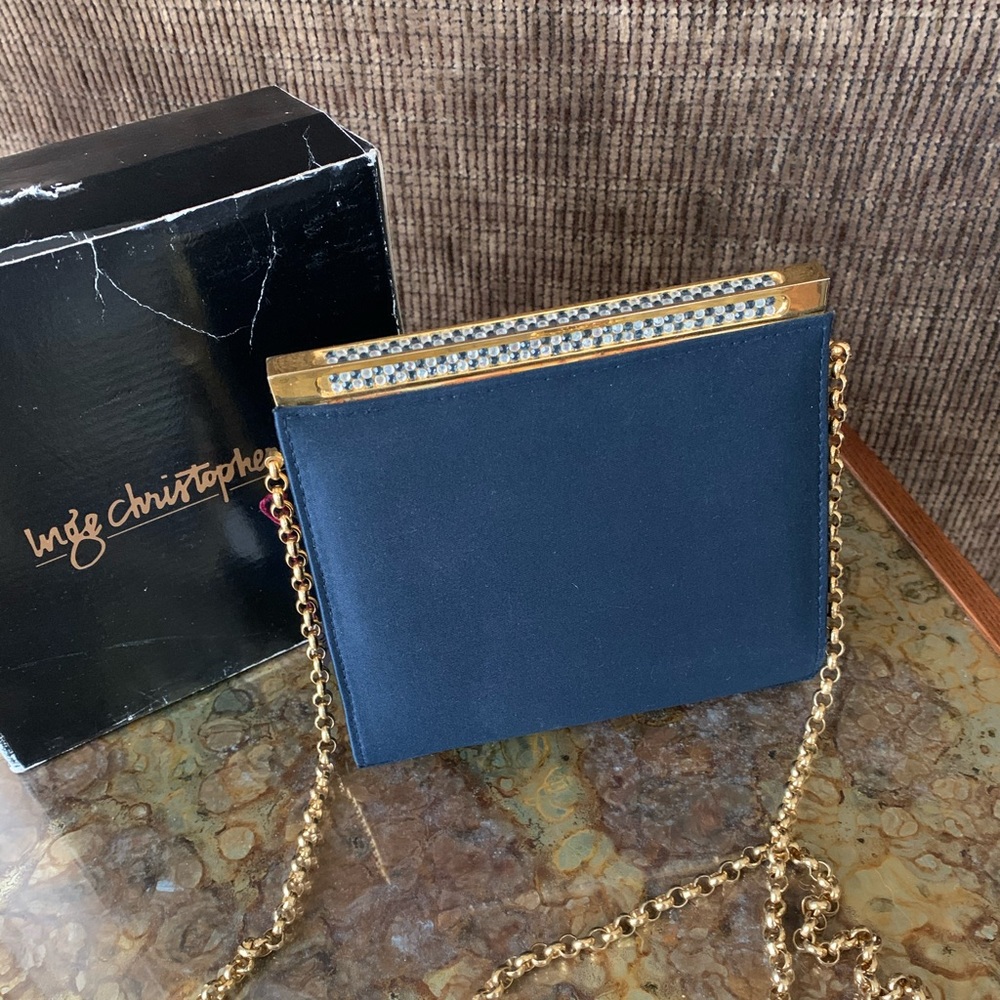 Vintage Inge Christopher Satin Rhinestone purse